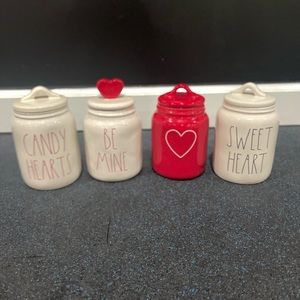 Rae Dunn heart canisters set of four
